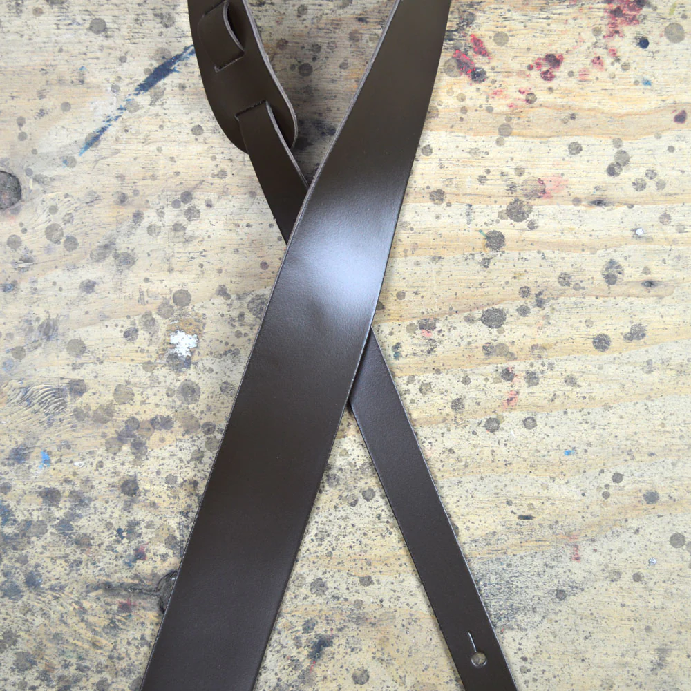 COLONIAL LEATHER BAS-BR 2.5 INCH BROWN LEATHER GUITAR STRAP - Image 2