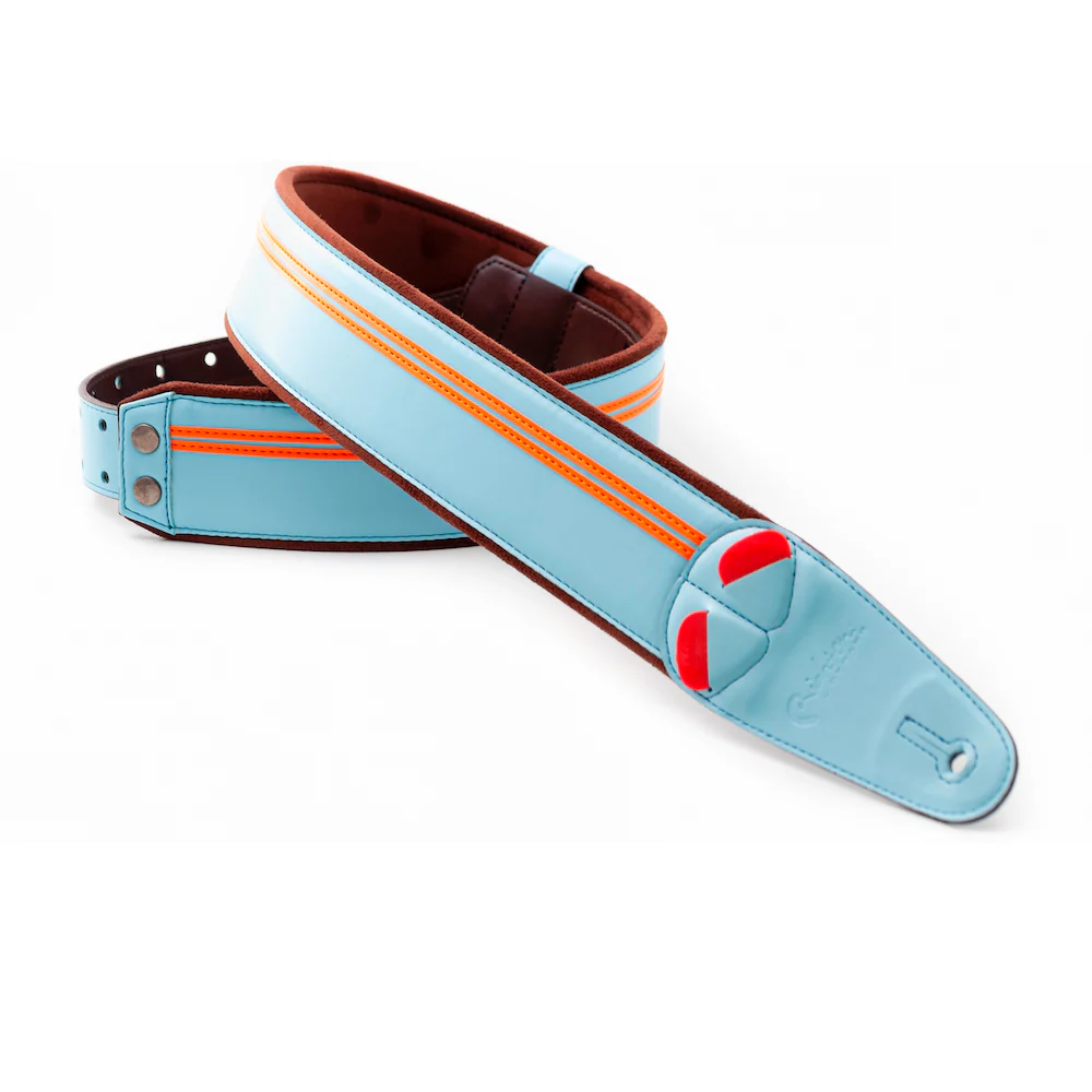 Right On Straps MOJO Race 60 Sonic Blue Guitar Strap - Image 3
