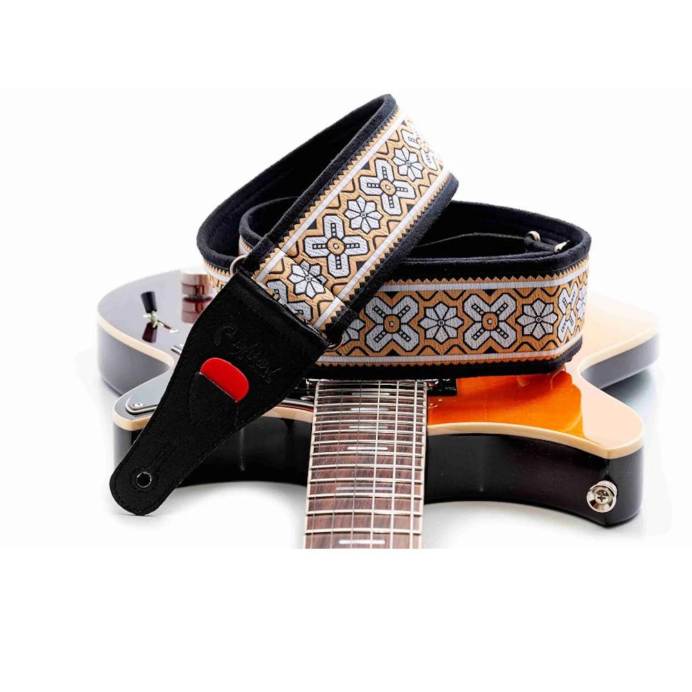 Right On Straps STANDARD PLUS Crossroads II Beige Guitar Strap - Image 2